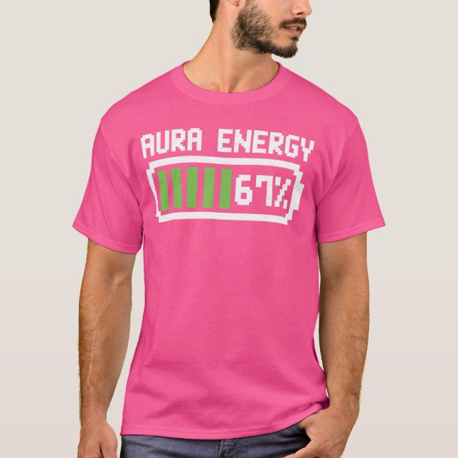 Camisa Aura Energy 67 Funny Meme Seis Sete 6 7 Hum (Frente)