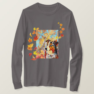 Camisa Australian Shepherd & Borboletas Monarca