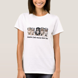 Camisa australiana das senhoras dos filhotes de