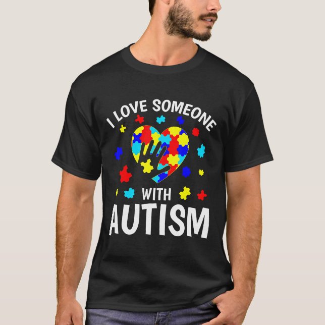 Camisa Autismo - Eu Amo Alguém Com Autismo nova (Frente)
