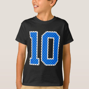 Camisa azul brilhante atlética número 10 de camiso