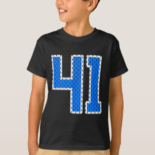 Camisa azul brilhante de jersey esportivo número 4