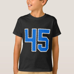 Camisa azul brilhante de jersey esportivo número 4