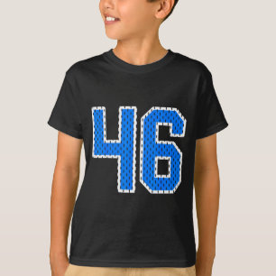 Camisa azul brilhante de jersey esportivo número 4