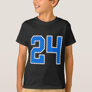 Camisa azul brilhante de número 24 atlético