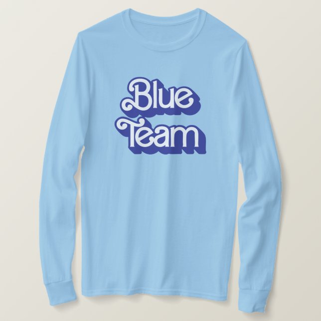 Camisa Azul da Equipe da Guerra Cor (Frente do Design)