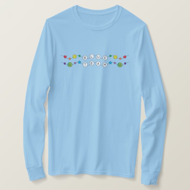 Camisa Azul da Equipe da Guerra Cor (Frente do Design)