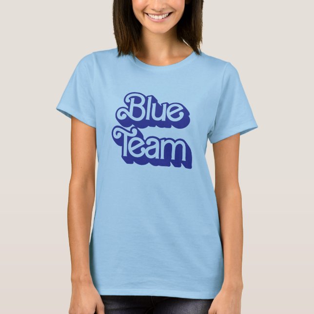 Camisa Azul da Equipe da Guerra Cor (Frente)