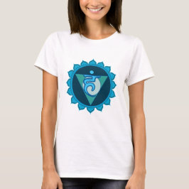 Camisa azul da garganta Chakra Visuddha Camisa azu