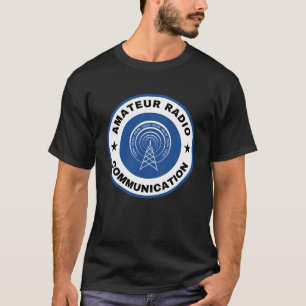 Camisa azul de comunicação rádio amadora