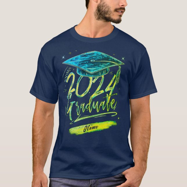 Camisa Azul de Formatura Personalizada com Nome (Frente)