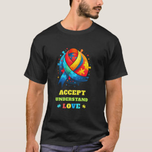 Camisa Azul do Autismo Mulheres Homens Aceitam Ent