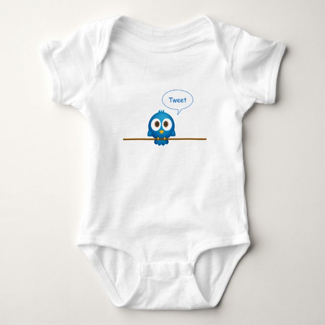 Camisa azul do bebê dos desenhos animados do (Frente)