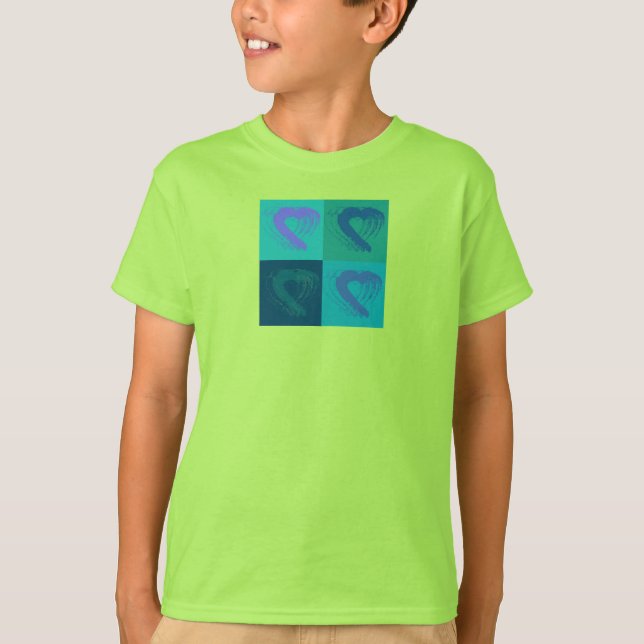 Camisa Azul do Coração do Cubo (Frente)