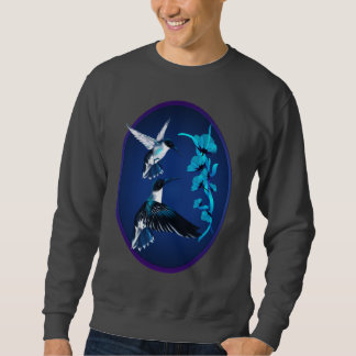 Camisa azul do Oval de dois colibris
