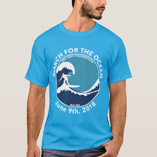 Camisa azul do surfista de M4O (Frente)