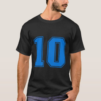 Camisa azul do time esportivo número #10 tri-blend