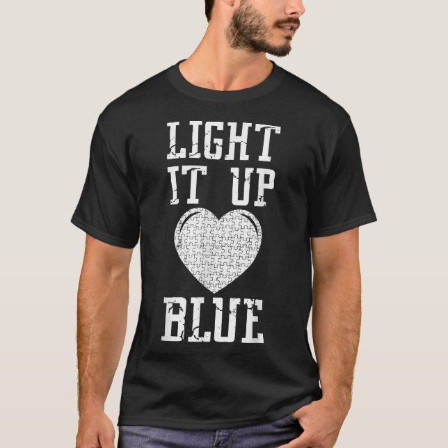 Camisa Azul Ilumine-o Puzzle da Conscientização do (Frente)