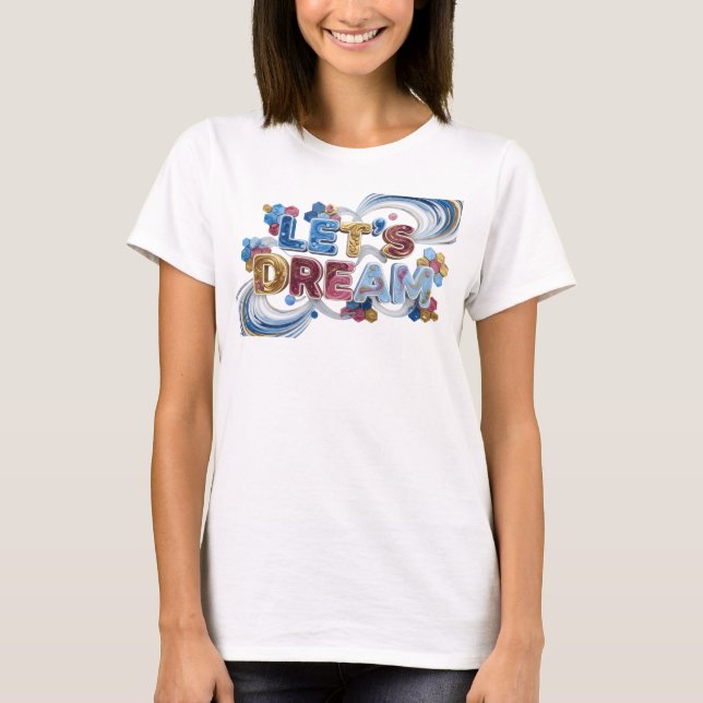 Camisa Azul LET'S DREAM Print (Frente)