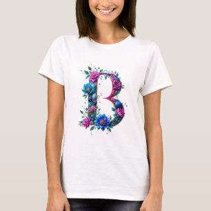 Camisa B floral inicial para ela