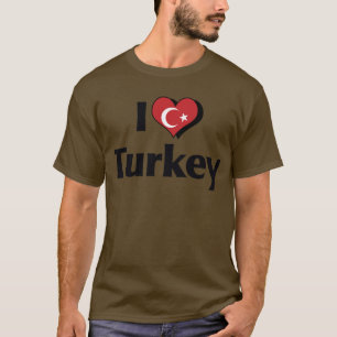 Camisa Bandeira da Turquia que Eu Amo
