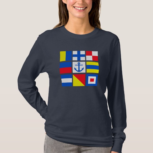Camisa bandeiras marítimas - escolha estilo e cor (Frente)