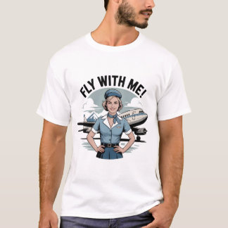 Camisa Básica de aeromoça escandinava