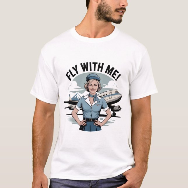 Camisa Básica de aeromoça escandinava (Frente)