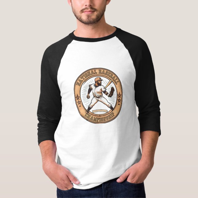 Camisa básica de baseball nacional de 3/4 Capa mas (Frente)