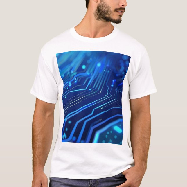 Camisa básica de homem de computador moderno (Frente)