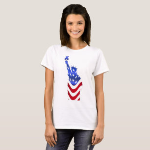 Camisa básica de mulher com bandeira dos Estados U