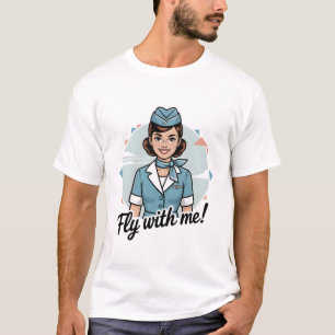 Camisa Básica Escandinava de Comissária de Bordo