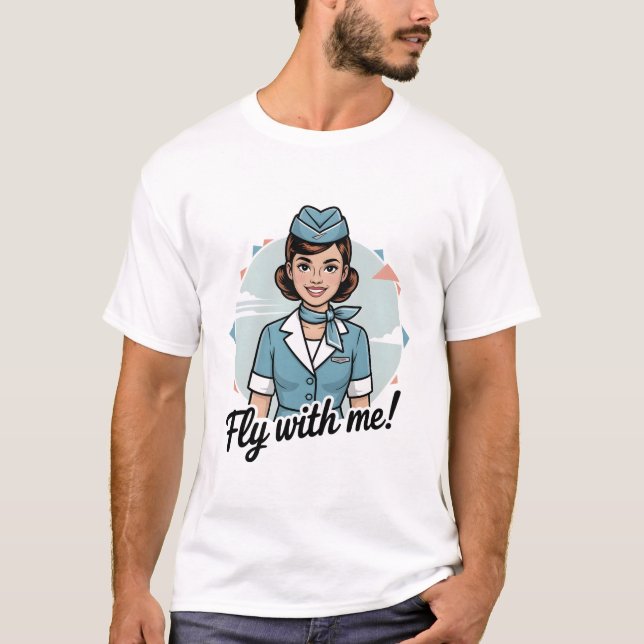 Camisa Básica Escandinava de Comissária de Bordo (Frente)