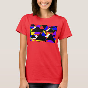 Camisa básica multicolorida abstrato