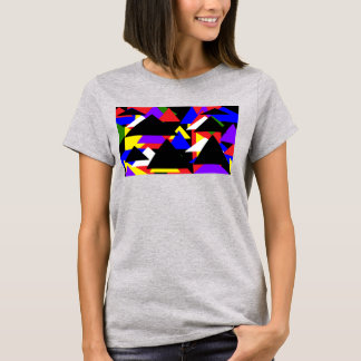 Camisa básica multicolorida abstrato