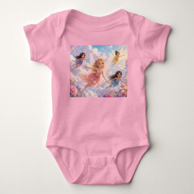 Camisa Bebê Menina Sorrisos de Arco-íris (Frente)