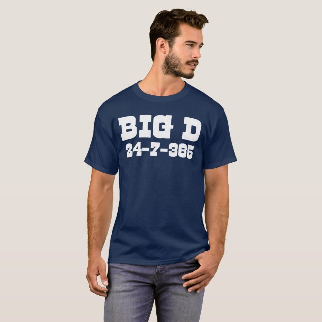 Camisa Big D 24-7-365 - Para Os Fãs De Futebol Dal (Frente Completa)
