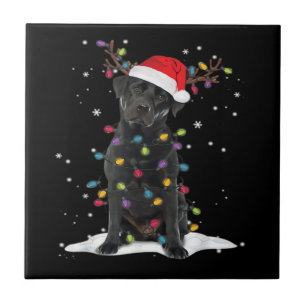 Camisa Black Labrador Xmas Dog Christmas Tree Ligh