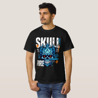 Camisa Blue Flame Skull - Roupa de Rua Ousada