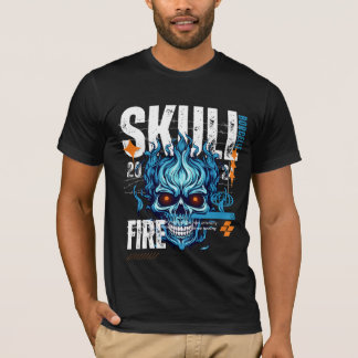 Camisa Blue Flame Skull - Roupa de Rua Ousada