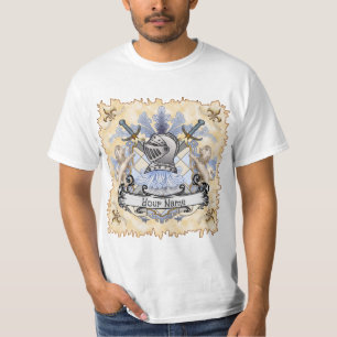 Camisa Blue Knight Family Crest Surname T-Shirt
