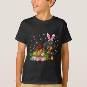 Camisa Bonita Dachshund Dia de Páscoa Coelho Ovos