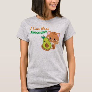 Camisa bonito da chalaça do abacate do gatinho
