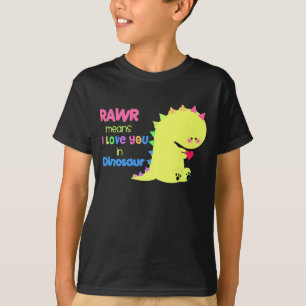 Camisa bonito de Rawr do dinossauro