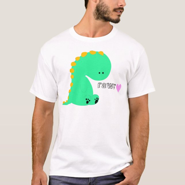 Camisa bonito do dinossauro de RAWR (Frente)
