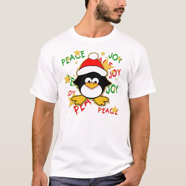 Camisa bonito do feriado T do pinguim do bebê (Frente)