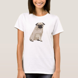 Camisa bonito do Pug T dos desenhos animados