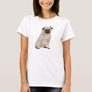 Camisa bonito do Pug T dos desenhos animados