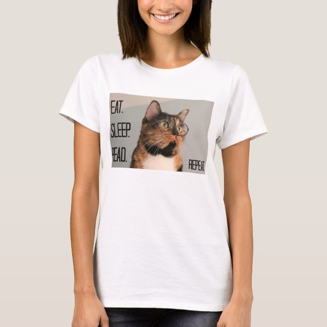 Camisa bonito para o amante/leitor ávido do gato! (Frente)