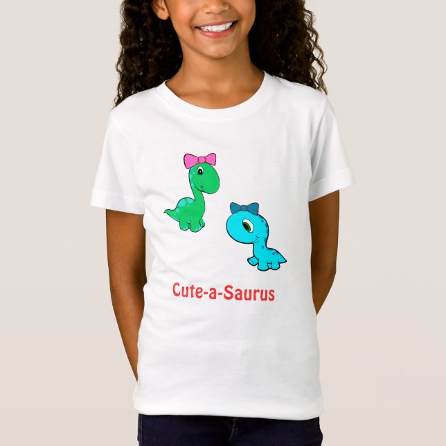 Camisa Bonito-um-saurus dos miúdos para meninas (Frente)